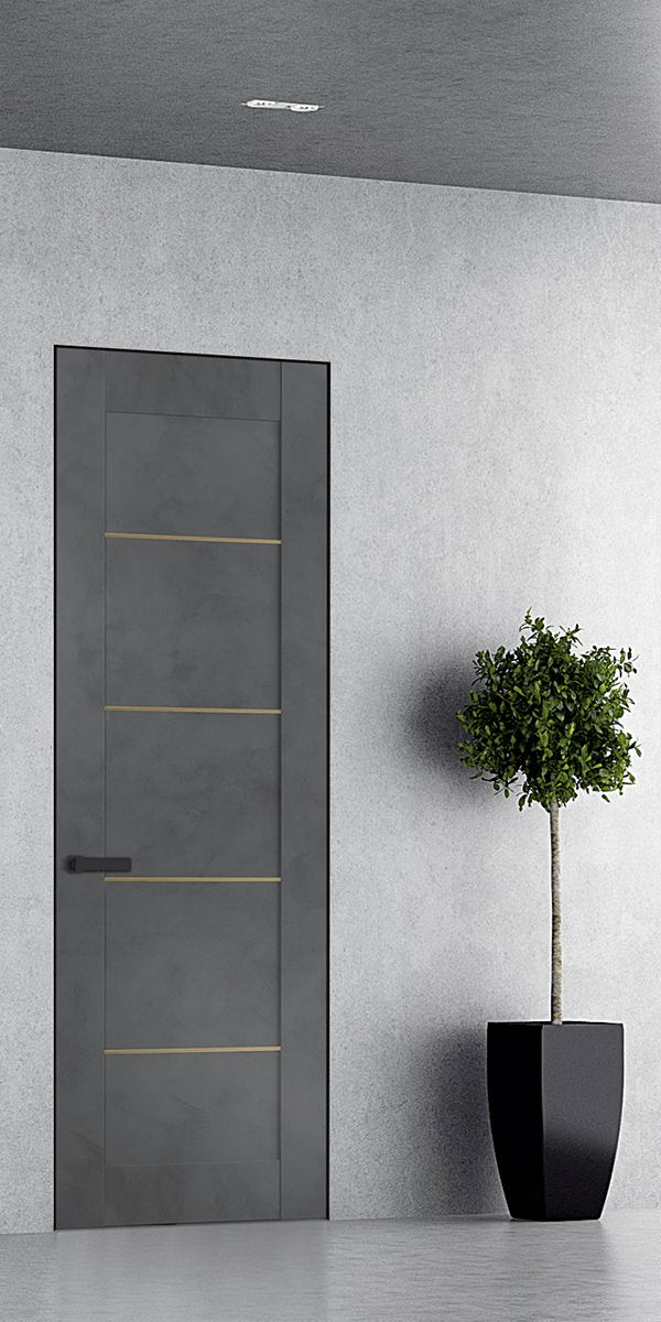 AVON 07 4H GOLD DARK URBAN INVISIBLE METAL FRAME BELLDINNI MODERN INTERIOR DOOR - 1
