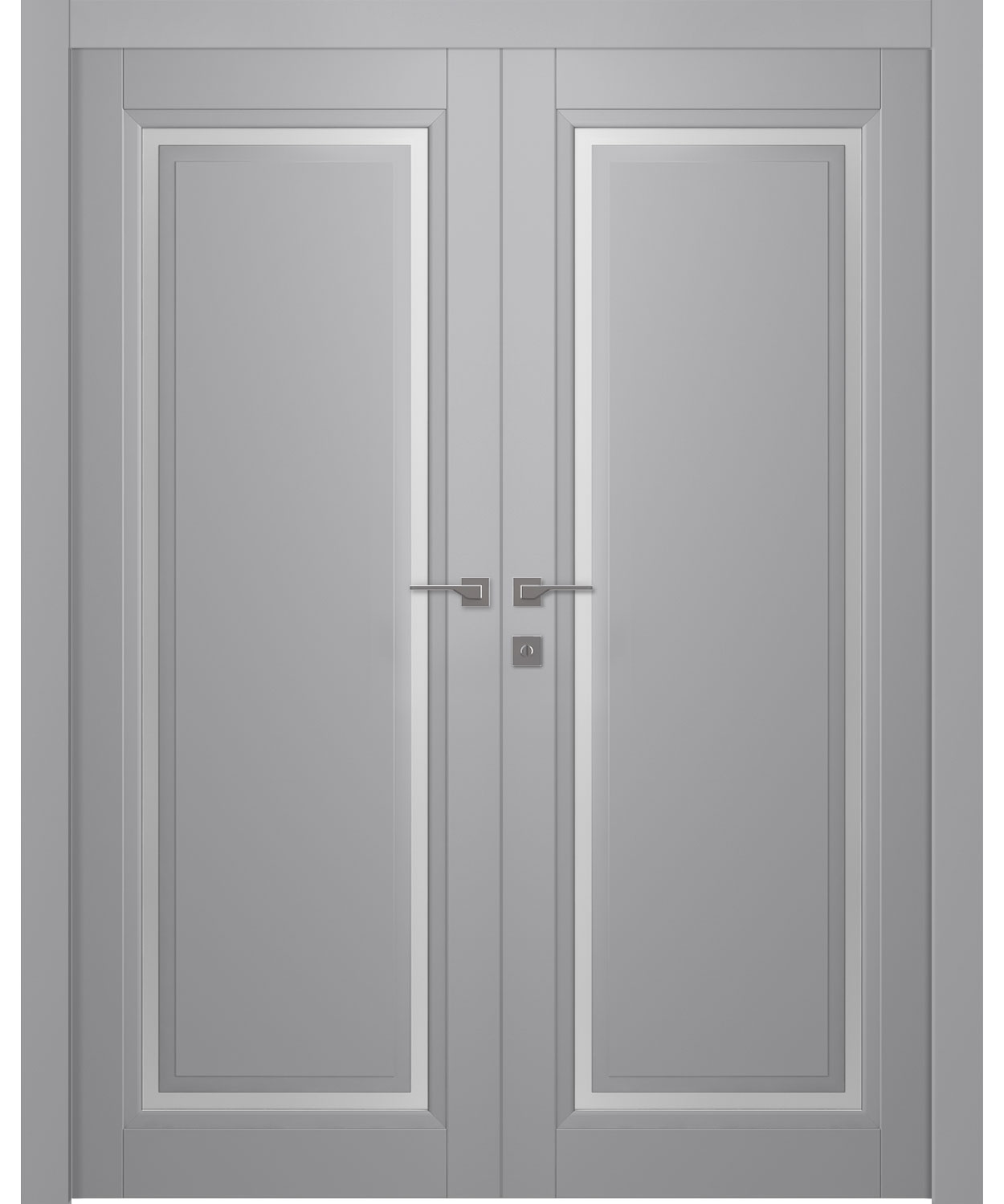 AURUM 1 VETRO LIGHT GREY DOUBLE BELLDINNI MODERN INTERIOR DOOR - 1