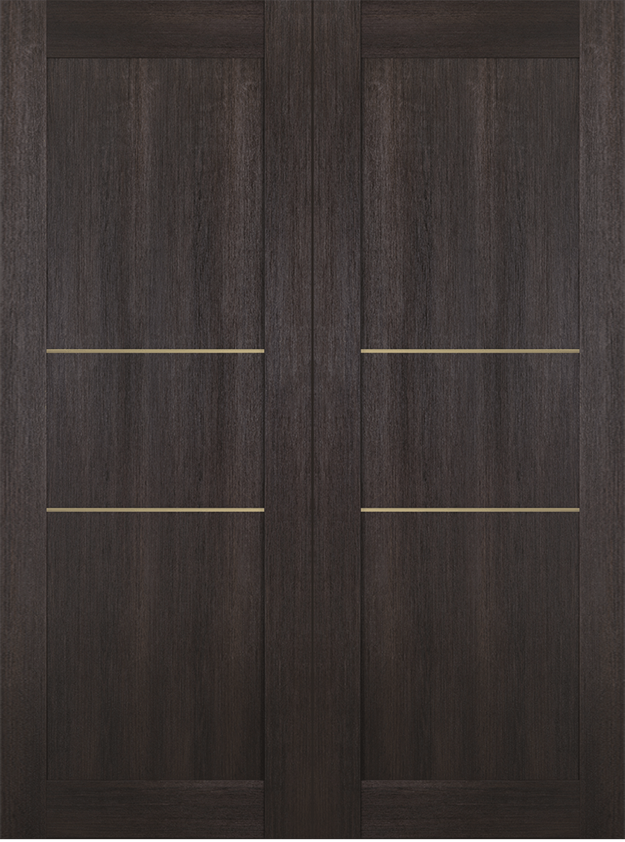 AVON 07 2H GOLD VERALINGA OAK DOUBLE INVISIBLE METAL FRAME BELLDINNI MODERN INTERIOR DOOR - 2