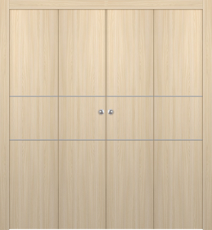 OPTIMA 2H LOIRE ASH DOUBLE BI-FOLD DOORS BELLDINNI MODERN INTERIOR DOOR - 1