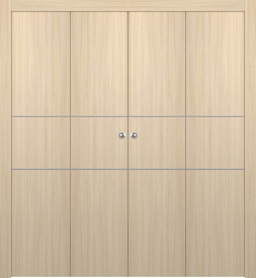 OPTIMA 2H LOIRE ASH DOUBLE BI-FOLD DOORS BELLDINNI MODERN INTERIOR DOOR - 1