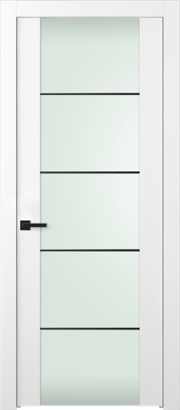 SMART PRO H3G 4H BLACK STRIPS VETRO POLAR WHITE SWING DOORS BELLDINNI MODERN INTERIOR DOOR - 1