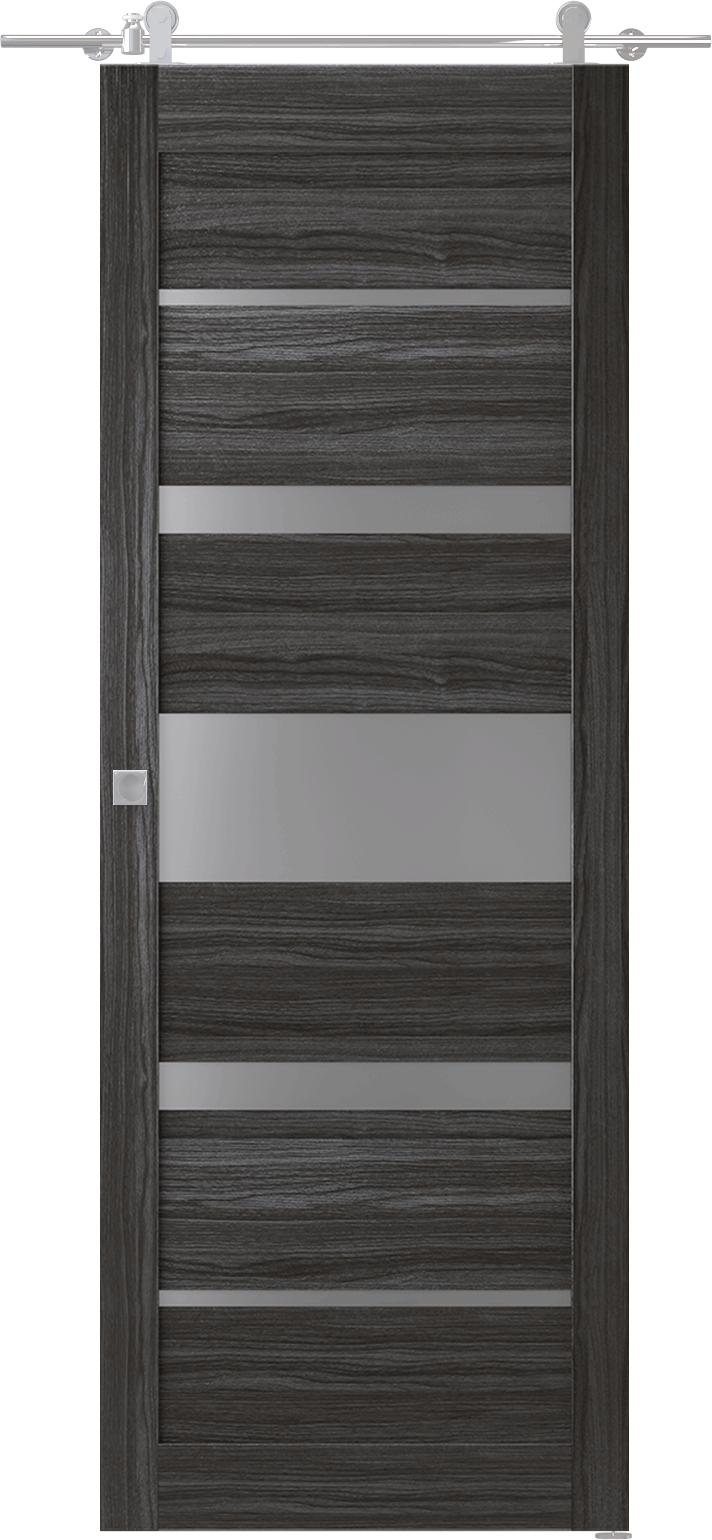 KINA VETRO GRAY OAK BARN DOORS BELLDINNI MODERN INTERIOR DOOR - 1