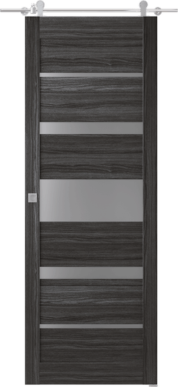KINA VETRO GRAY OAK BARN DOORS BELLDINNI MODERN INTERIOR DOOR - 1