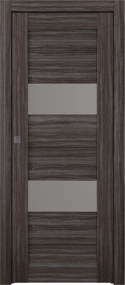 BERTA VETRO GRAY OAK POCKET BELLDINNI MODERN INTERIOR DOOR - 1