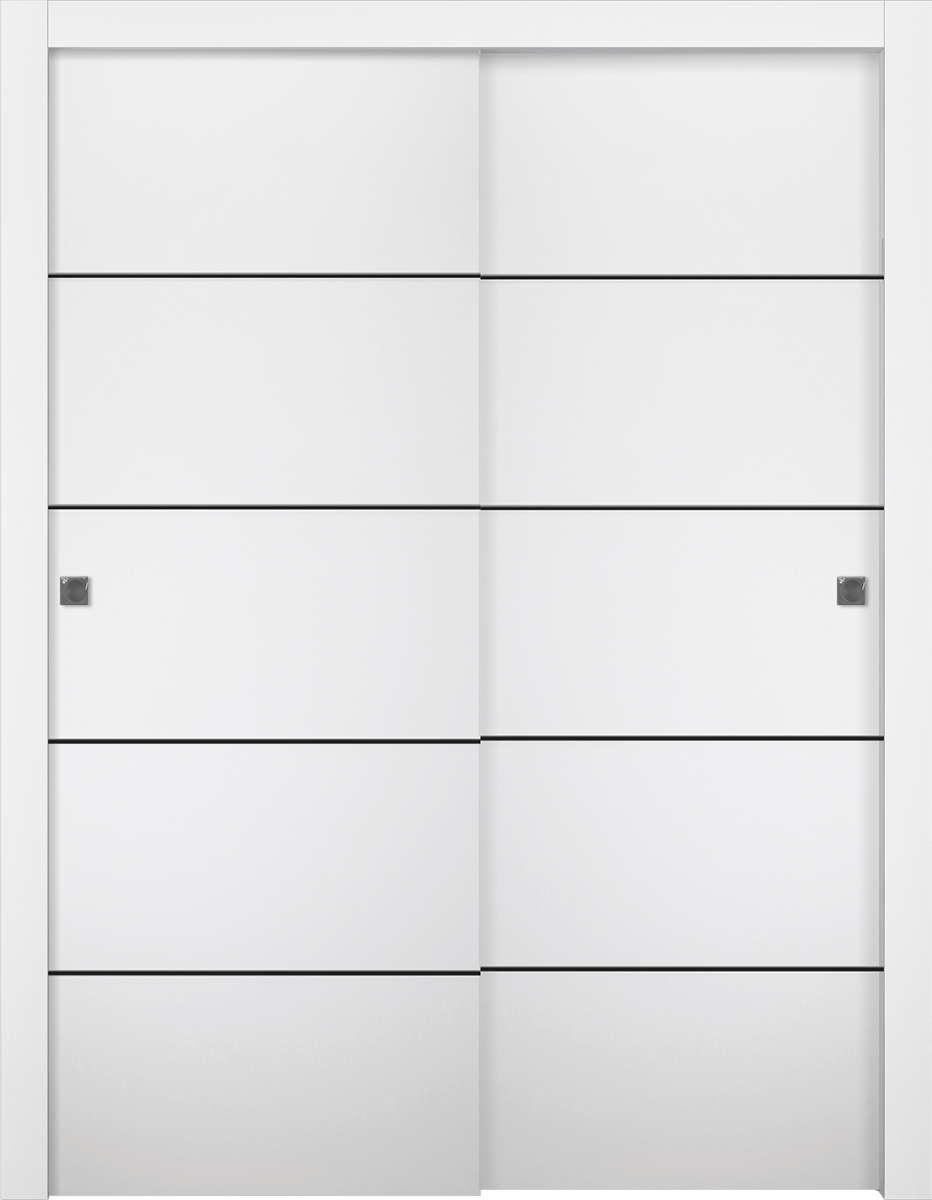 PALLADIO 4H BLACK BIANCO NOBLE BYPASS DOORS BELLDINNI MODERN INTERIOR DOOR - 1