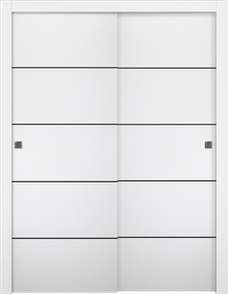 PALLADIO 4H BLACK BIANCO NOBLE BYPASS DOORS BELLDINNI MODERN INTERIOR DOOR - 1