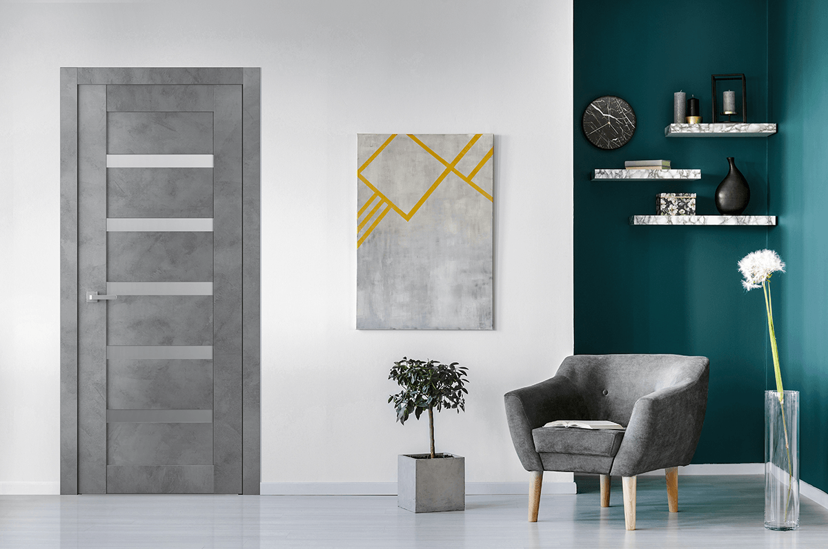 AVON 07-04 VETRO DARK URBAN DOUBLE INVISIBLE METAL FRAME BELLDINNI MODERN INTERIOR DOOR - 2