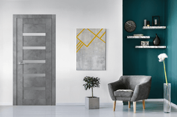 AVON 07-04 VETRO DARK URBAN DOUBLE INVISIBLE METAL FRAME BELLDINNI MODERN INTERIOR DOOR - 2