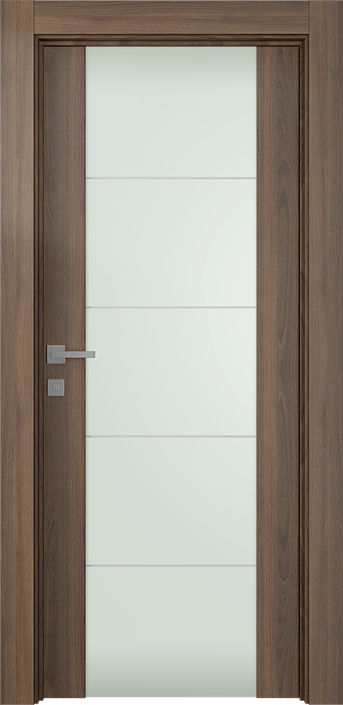 AVON 202 4H VETRO PECAN NUTWOOD SWING DOORS BELLDINNI MODERN INTERIOR DOOR - 1