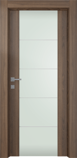 AVON 202 4H VETRO PECAN NUTWOOD SWING DOORS BELLDINNI MODERN INTERIOR DOOR - 1