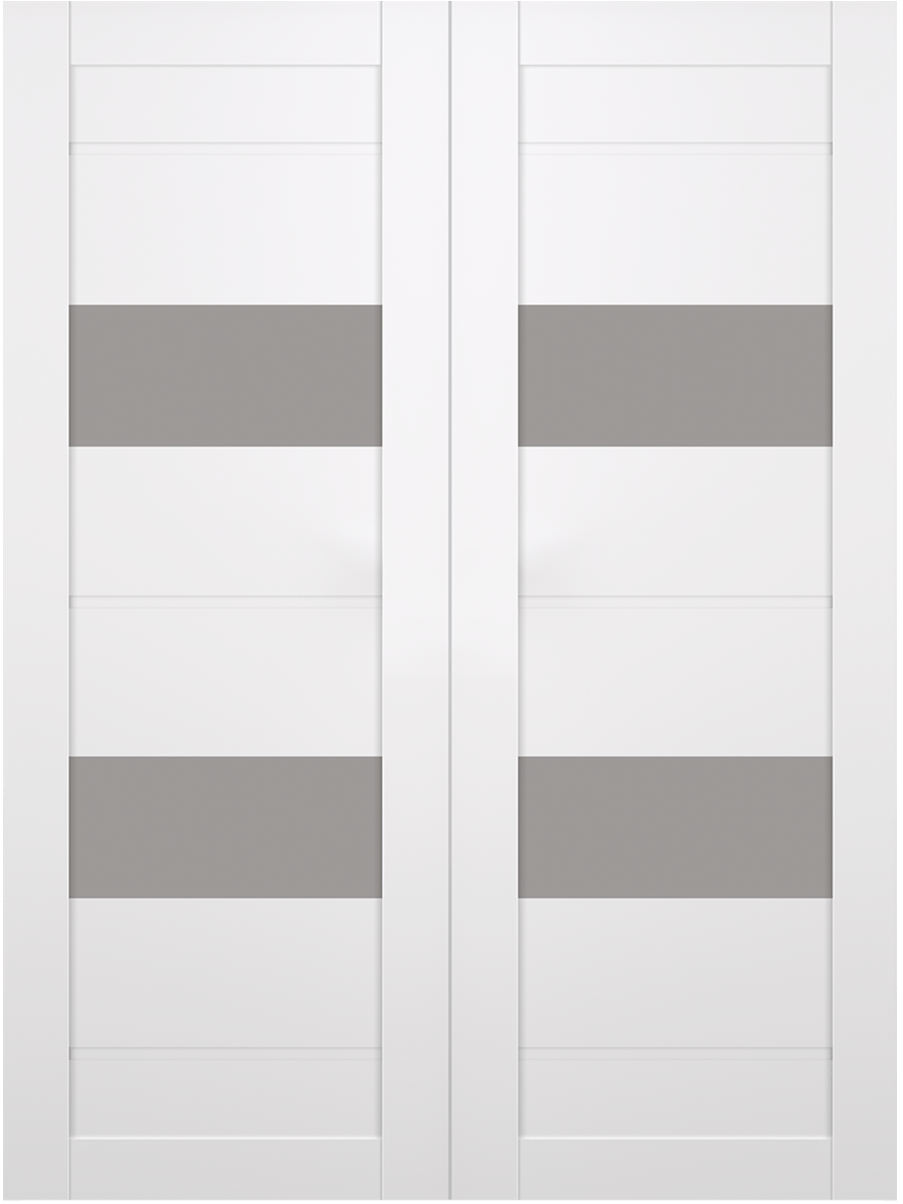 VITA VETRO SNOW WHITE DOUBLE BARN BELLDINNI MODERN INTERIOR DOOR - 2