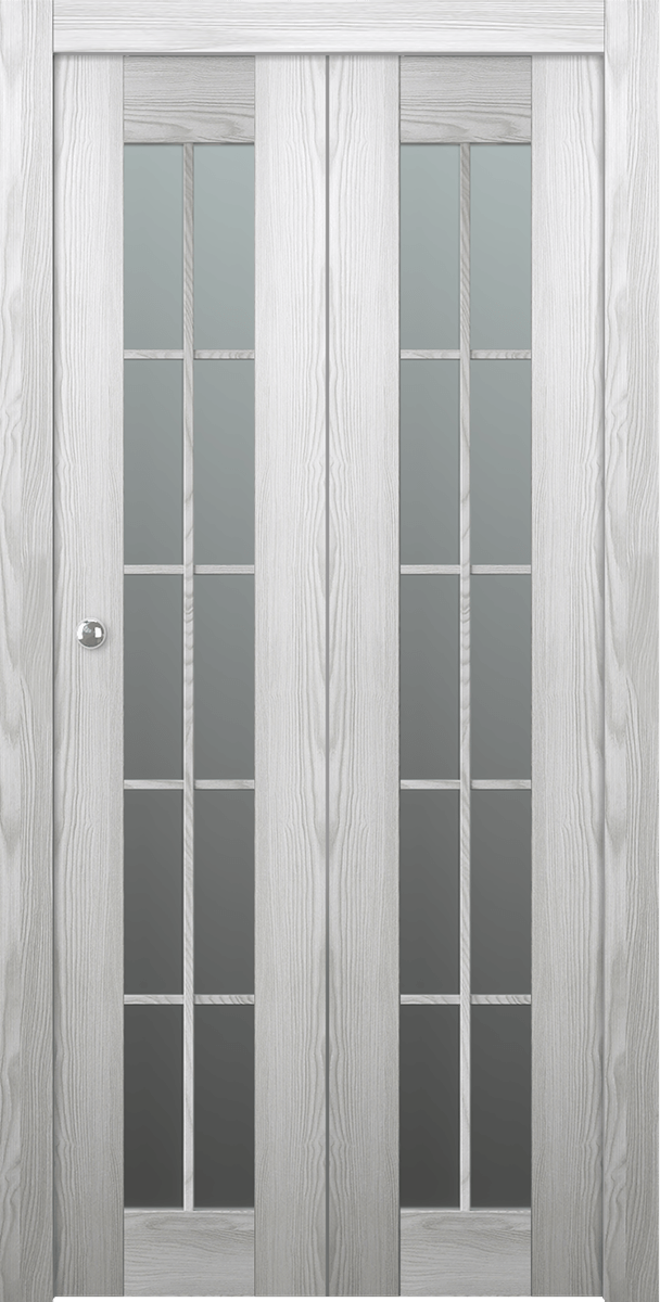 AVON 10 LITE VETRO RIBEIRA ASH DOUBLE BI-FOLD BELLDINNI MODERN INTERIOR DOOR - 1