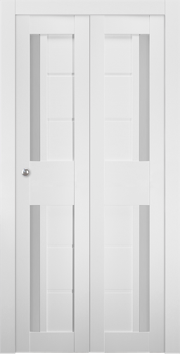 ESTA VETRO BIANCO NOBLE DOUBLE BI-FOLD BELLDINNI MODERN INTERIOR DOOR - 1