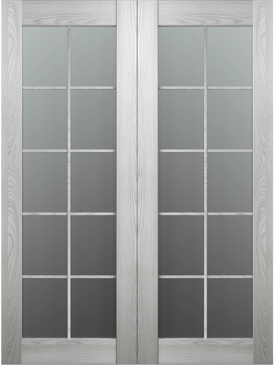 AVON 10 LITE VETRO RIBEIRA ASH DOUBLE BARN BELLDINNI MODERN INTERIOR DOOR - 2