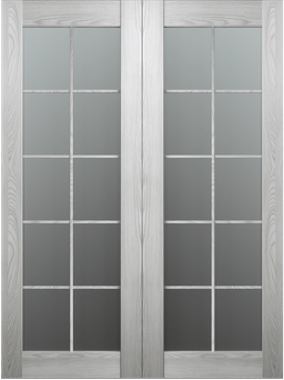 AVON 10 LITE VETRO RIBEIRA ASH DOUBLE BARN BELLDINNI MODERN INTERIOR DOOR - 2