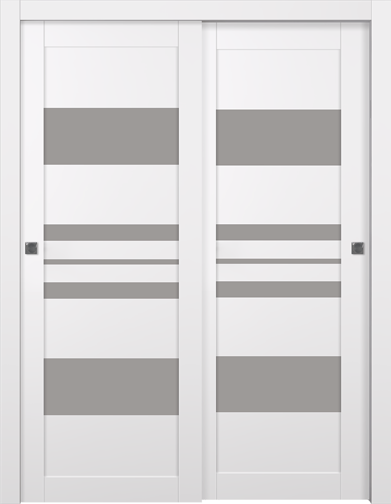 ROMI VETRO SNOW WHITE BYPASS BELLDINNI MODERN INTERIOR DOOR - 1
