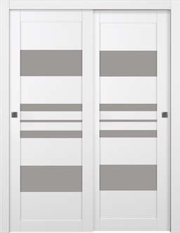 ROMI VETRO SNOW WHITE BYPASS BELLDINNI MODERN INTERIOR DOOR - 1