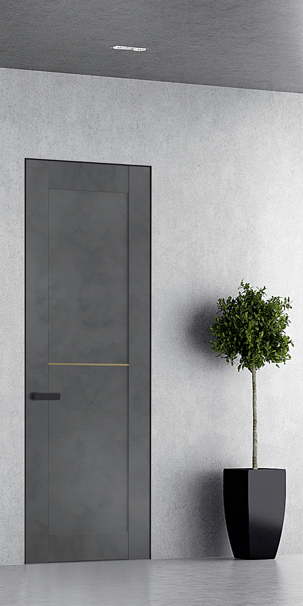 AVON 07 1H GOLD DARK URBAN DOUBLE INVISIBLE METAL FRAME BELLDINNI MODERN INTERIOR DOOR - 1