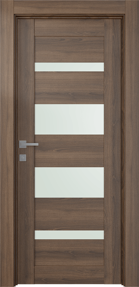 AVON 07-01 VETRO PECAN NUTWOOD SWING DOORS BELLDINNI MODERN INTERIOR DOOR - 1