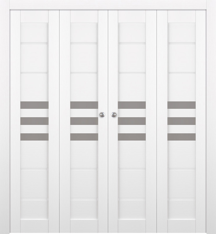 DOME VETRO BIANCO NOBLE DOUBLE BI-FOLD BELLDINNI MODERN INTERIOR DOOR - 1