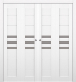 DOME VETRO BIANCO NOBLE DOUBLE BI-FOLD BELLDINNI MODERN INTERIOR DOOR - 1