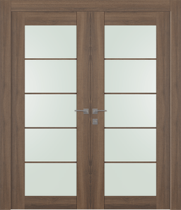 AVON 5 LITE VETRO PECAN NUTWOOD CLOSET BELLDINNI MODERN INTERIOR DOOR - 1