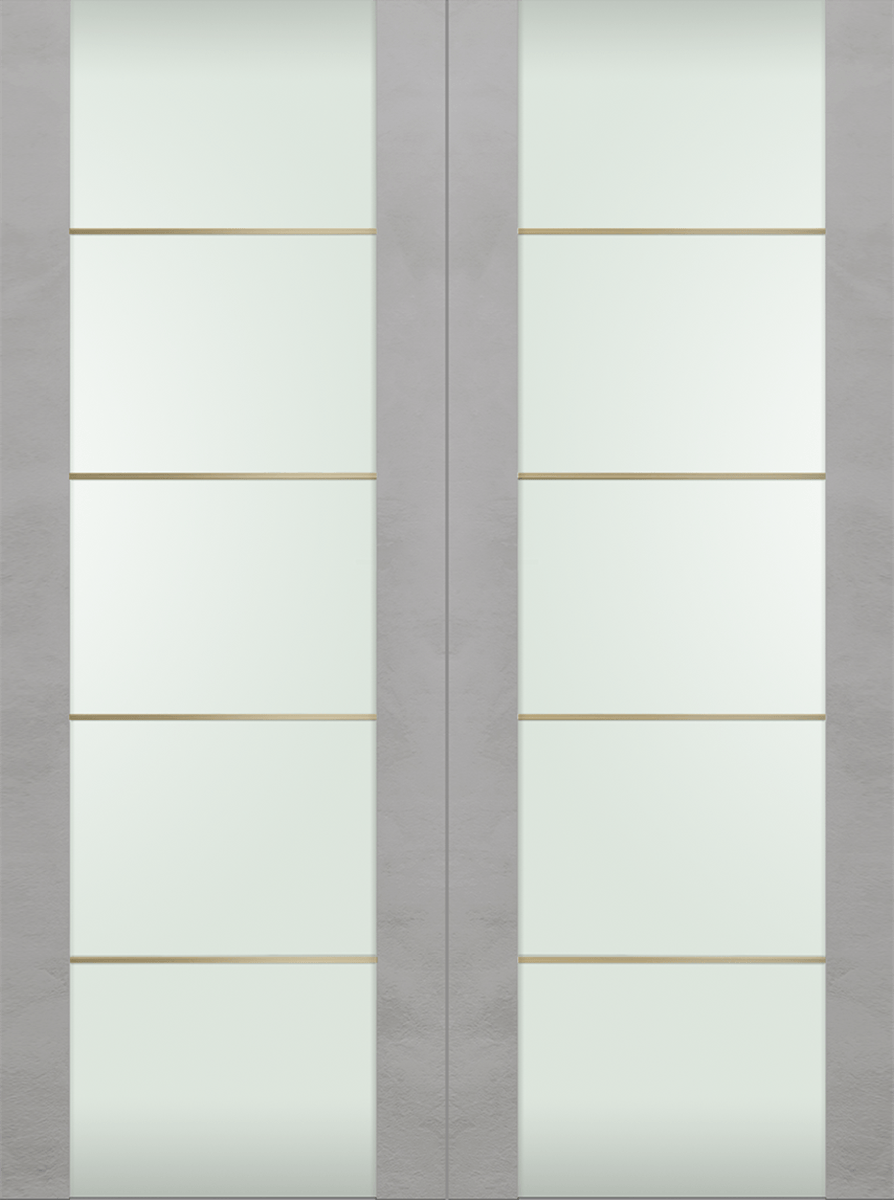 AVON 202 4H GOLD STRIPS VETRO LIGHT URBAN DOUBLE INVISIBLE METAL FRAME BELLDINNI MODERN INTERIOR DOOR - 2