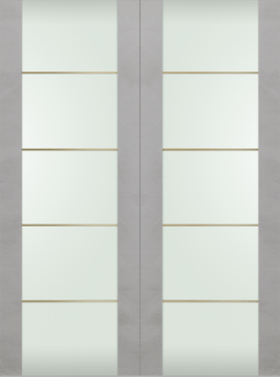 AVON 202 4H GOLD STRIPS VETRO LIGHT URBAN DOUBLE INVISIBLE METAL FRAME BELLDINNI MODERN INTERIOR DOOR - 2