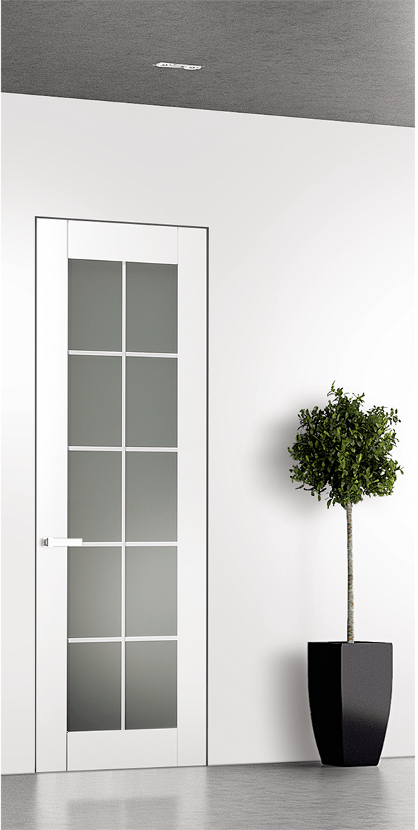 SMART PRO 10 LITE VETRO POLAR WHITE INVISIBLE METAL FRAME BELLDINNI MODERN INTERIOR DOOR - 1