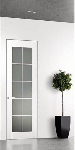 SMART PRO 10 LITE VETRO POLAR WHITE INVISIBLE METAL FRAME BELLDINNI MODERN INTERIOR DOOR - 1