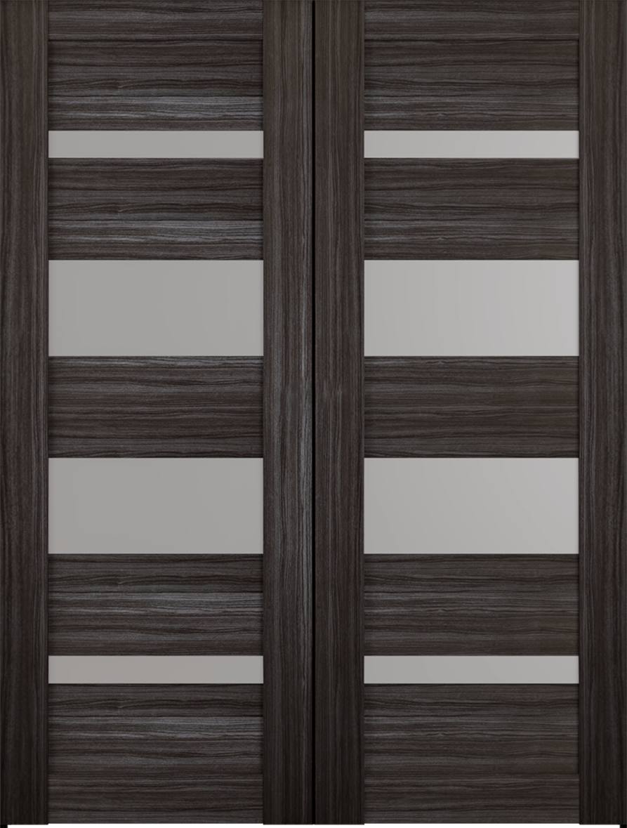 MIRELLA VETRO GRAY OAK DOUBLE BARN BELLDINNI MODERN INTERIOR DOOR - 2