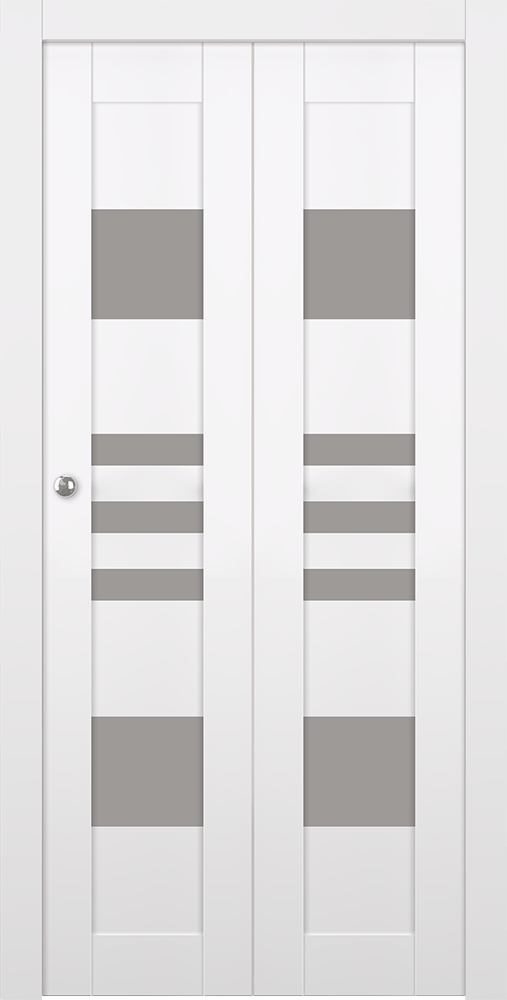 LETI VETRO SNOW WHITE BI-FOLD BELLDINNI MODERN INTERIOR DOOR - 1