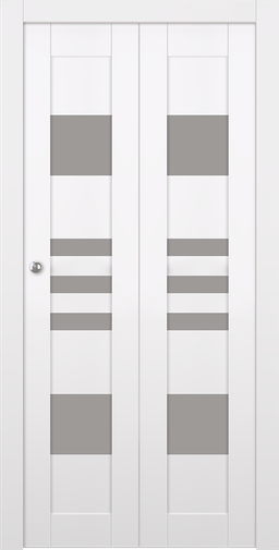LETI VETRO SNOW WHITE BI-FOLD BELLDINNI MODERN INTERIOR DOOR - 1