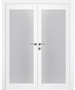 PALLADIO 207 VETRO BIANCO NOBLE DOUBLE BELLDINNI MODERN INTERIOR DOOR - 1