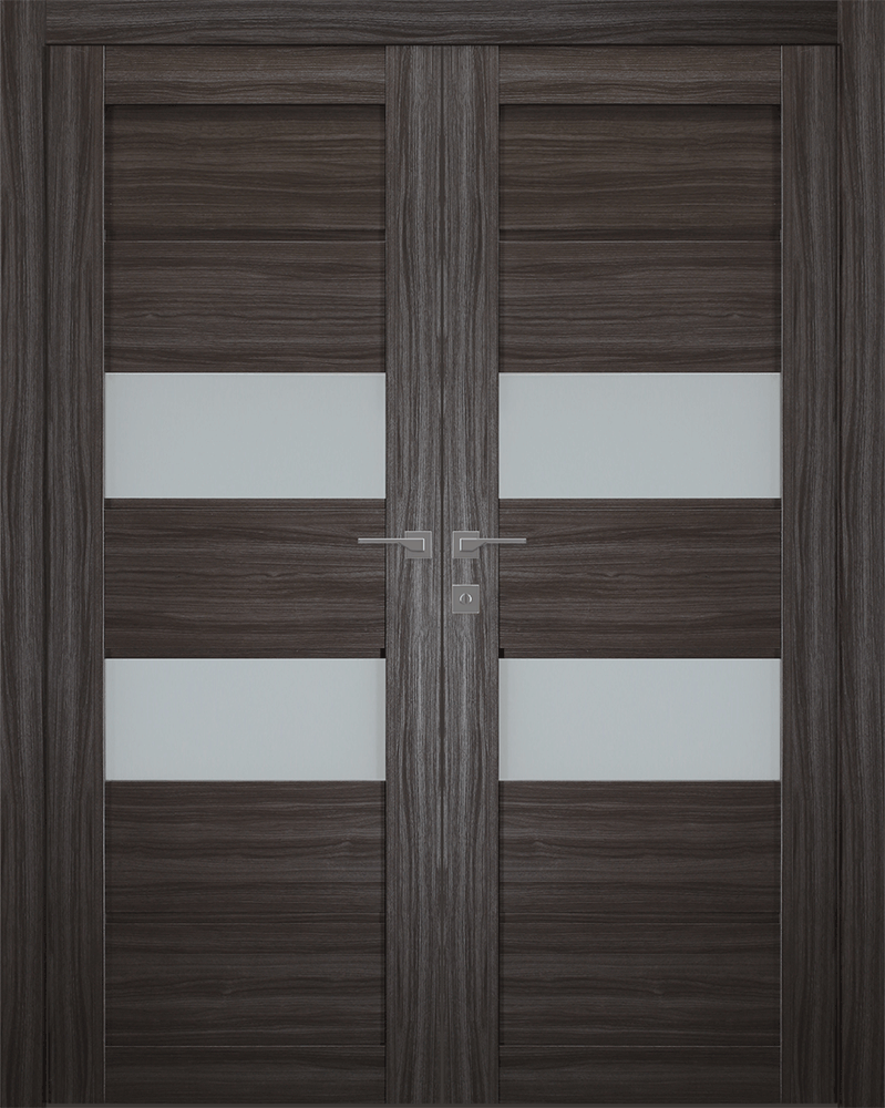 DESSA VETRO GRAY OAK DOUBLE BELLDINNI MODERN INTERIOR DOOR - 1