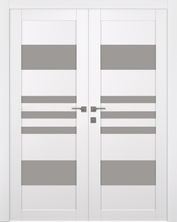 LETI VETRO SNOW WHITE DOUBLE BELLDINNI MODERN INTERIOR DOOR - 1