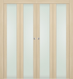 AVON 202 VETRO LOIRE ASH DOUBLE BI-FOLD DOORS BELLDINNI MODERN INTERIOR DOOR - 1