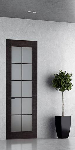 AVANTI 10 LITE VETRO BLACK APRICOT INVISIBLE METAL FRAME BELLDINNI MODERN INTERIOR DOOR - 1