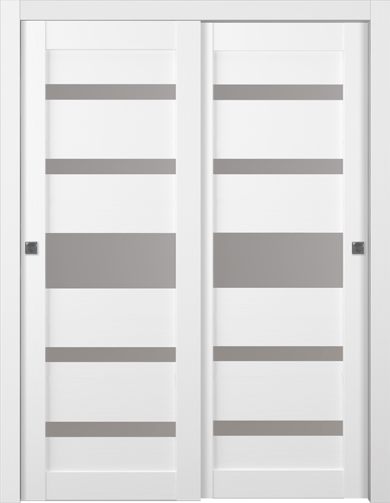 GINA VETRO BIANCO NOBLE BYPASS DOORS BELLDINNI MODERN INTERIOR DOOR - 1