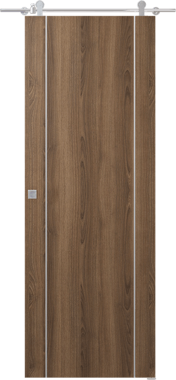 OPTIMA 2U PECAN NUTWOOD DOUBLE BARN DOORS BELLDINNI MODERN INTERIOR DOOR - 1