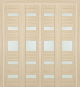 AVON 07-05 VETRO LOIRE ASH DOUBLE BI-FOLD DOORS BELLDINNI MODERN INTERIOR DOOR - 1