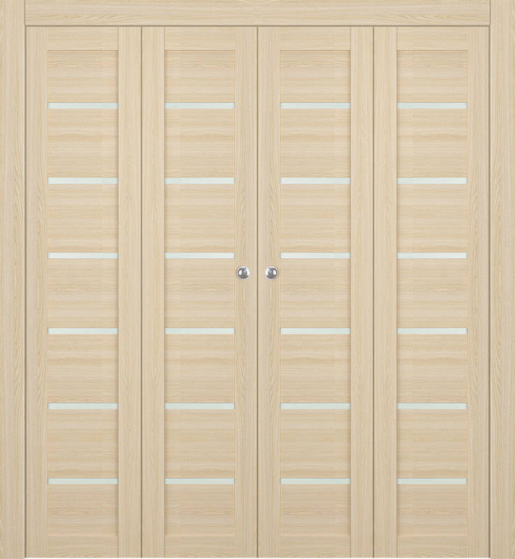 AVON 07-02 VETRO LOIRE ASH DOUBLE BI-FOLD DOORS BELLDINNI MODERN INTERIOR DOOR - 1