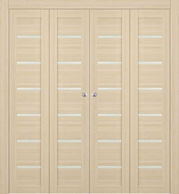 AVON 07-02 VETRO LOIRE ASH DOUBLE BI-FOLD DOORS BELLDINNI MODERN INTERIOR DOOR - 1