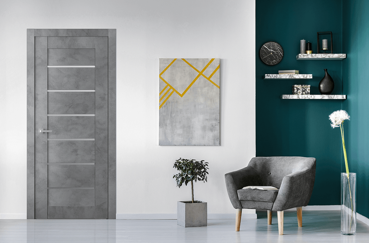 AVON 07-02 VETRO DARK URBAN DOUBLE INVISIBLE METAL FRAME BELLDINNI MODERN INTERIOR DOOR - 2