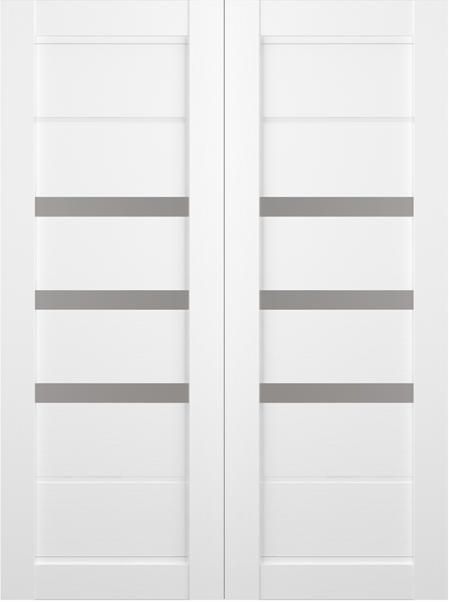 RITA VETRO BIANCO NOBLE DOUBLE BARN BELLDINNI MODERN INTERIOR DOOR - 2
