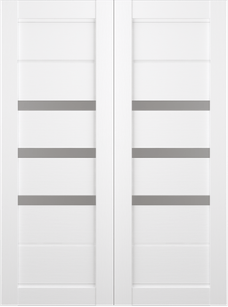 RITA VETRO BIANCO NOBLE DOUBLE BARN BELLDINNI MODERN INTERIOR DOOR - 2