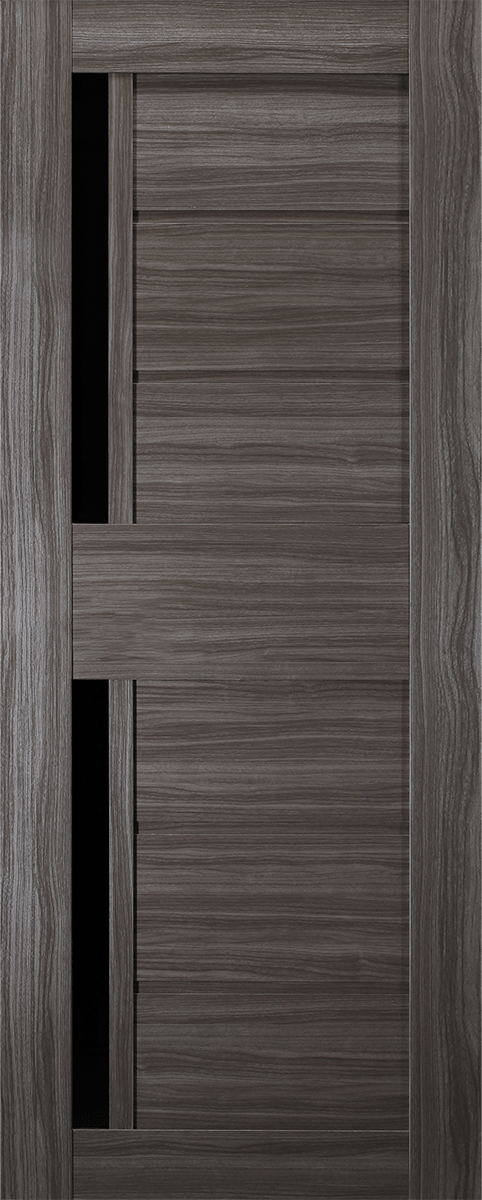 Esta Black Vetro Gray Oak Slab Belldinni Modern Interior Door - 1