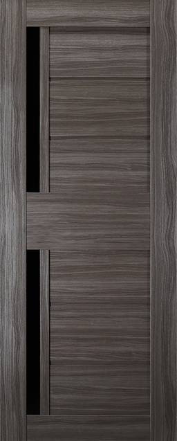 Esta Black Vetro Gray Oak Slab Belldinni Modern Interior Door - 1