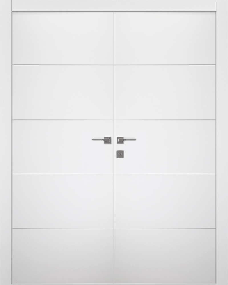 ARVIKA POLAR WHITE DOUBLE SWING BELLDINNI MODERN INTERIOR DOOR - 1